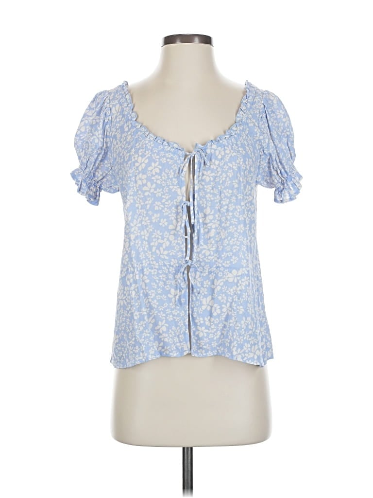 Pre-owned Capulet Short Sleeve Blouse In Blue