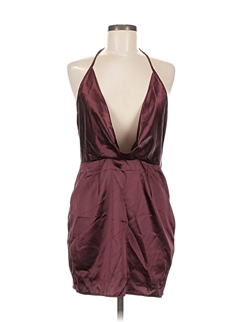 Pre-owned Missguided Cocktail Dress In Burgundy