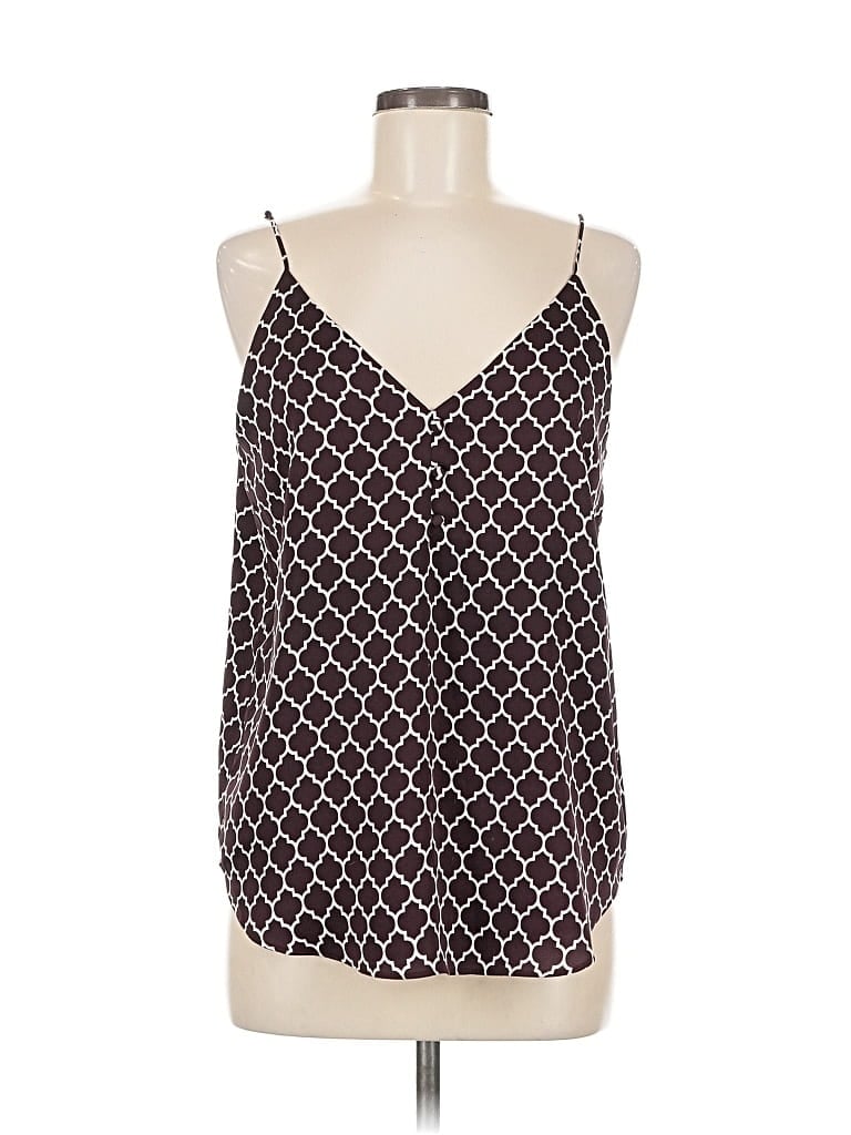 Pre-owned Express Tank Top Black Print Pattern V Neck Tops