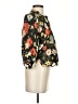 Warm 100% Cotton Floral Black 3/4 Sleeve Blouse Size 0 (1) - photo 4
