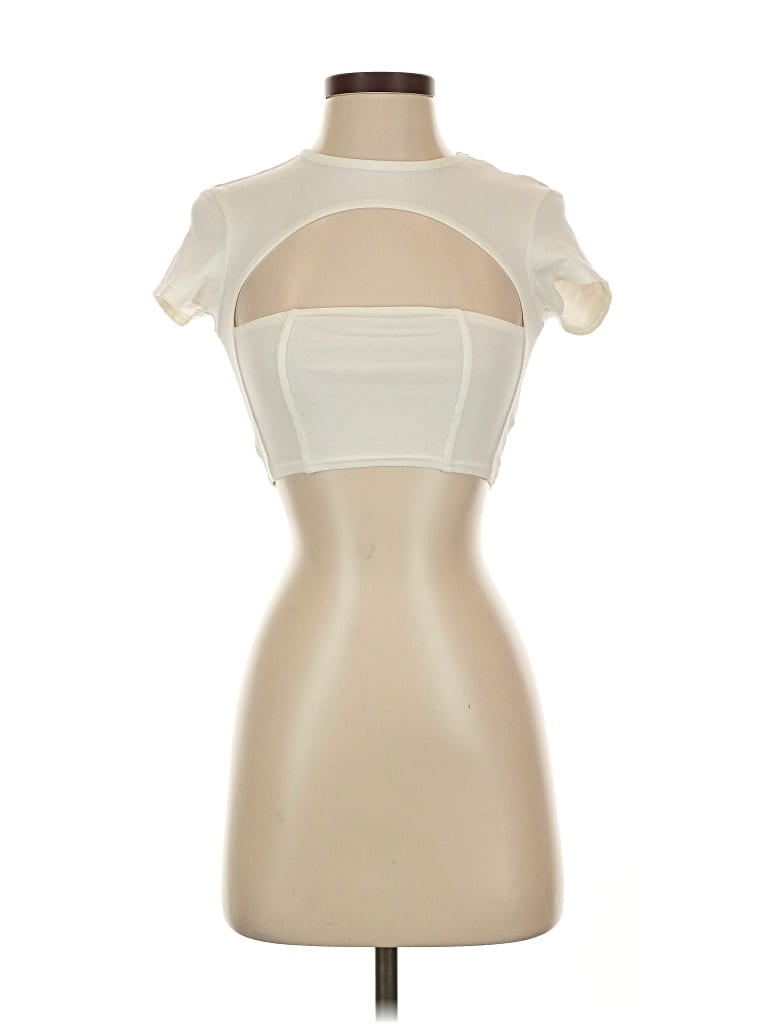 Pre-owned Urban Outfitters Short Sleeve Turtleneck In White