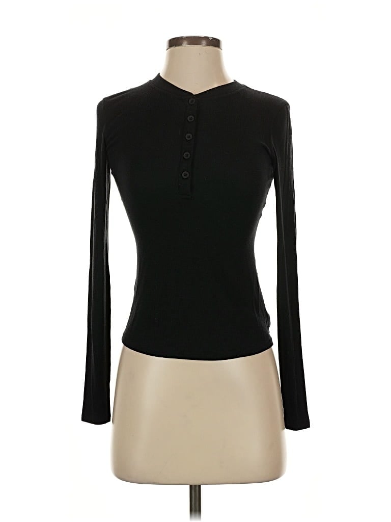 Pre-owned Crz Yoga Long Sleeve Top Black Turtleneck Tops