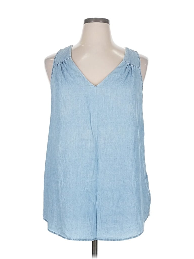 Pre-owned Old Navy Tank Top Blue Halter Neckline Tops