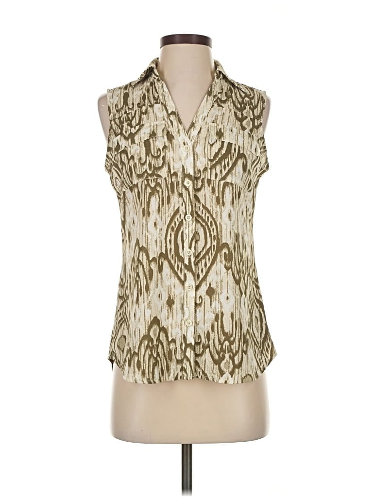 Pre-owned New York And Company Sleeveless Blouse In White