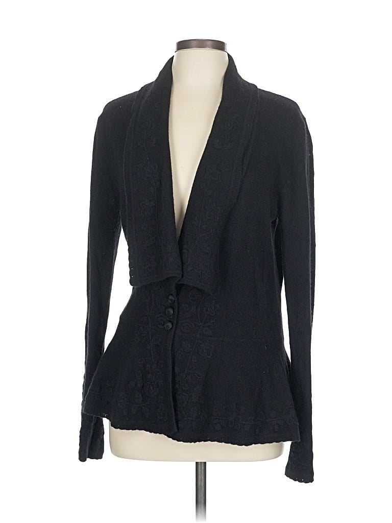 Pre-owned Polo Ralph Lauren Wool Cardigan Sweater In Black