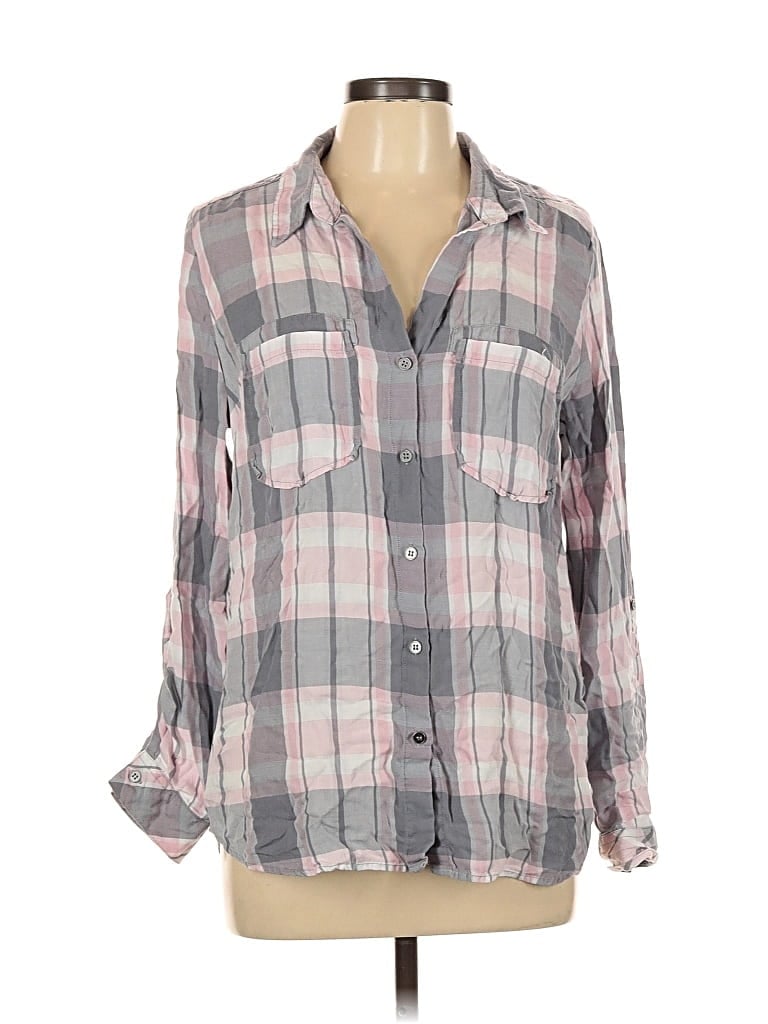 Pre-owned Kut From The Kloth Long Sleeve Button Down Shirt In Gray