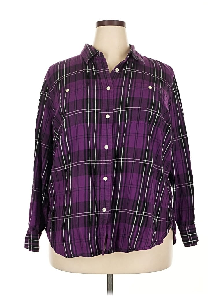 Pre-owned Lauren Jeans Co. Long Sleeve Button Down Shirt In Purple