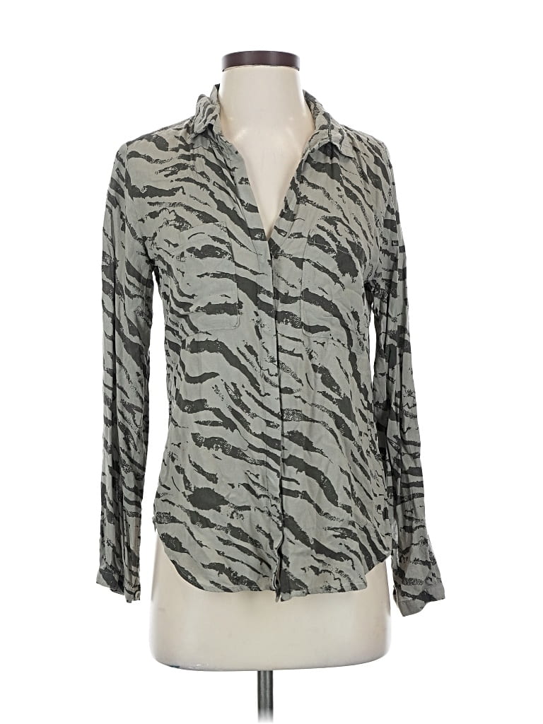 Pre-owned Cloth & Stone X Anthropologie Long Sleeve Blouse In Green