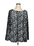 C.D. Daniels Animal Print Silver Long Sleeve Blouse Size 1X - photo 1