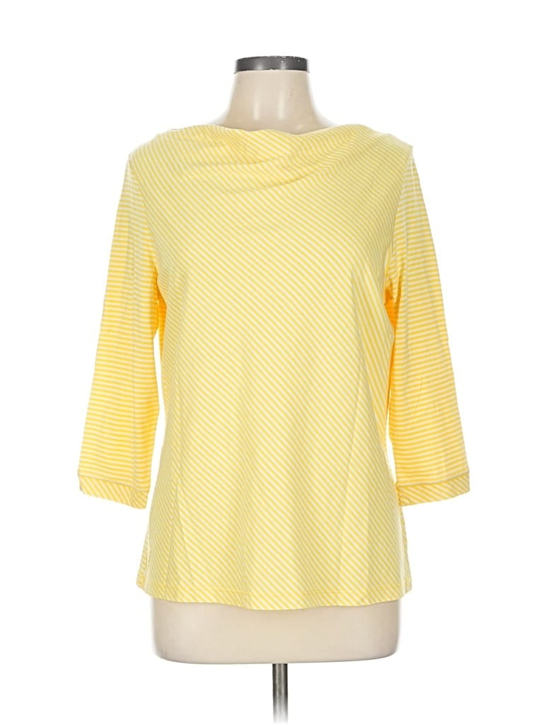 Pre-owned Ellen Tracy 3/4 Sleeve T-shirt In Yellow