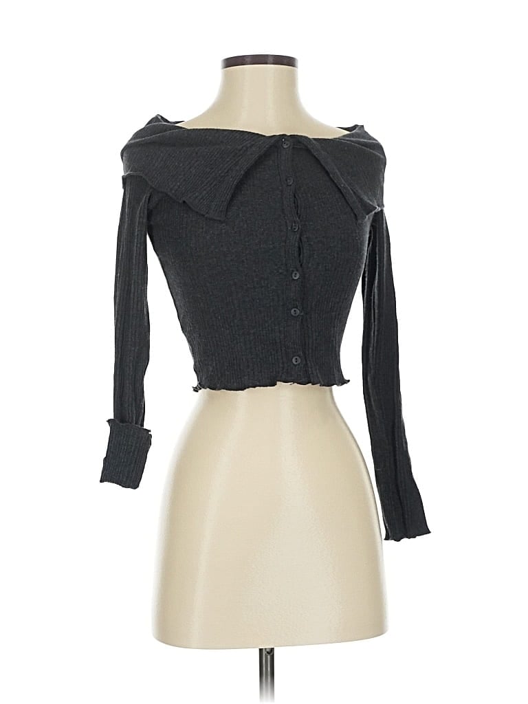 Pre-owned Pull & Bear Cardigan Sweater In Black