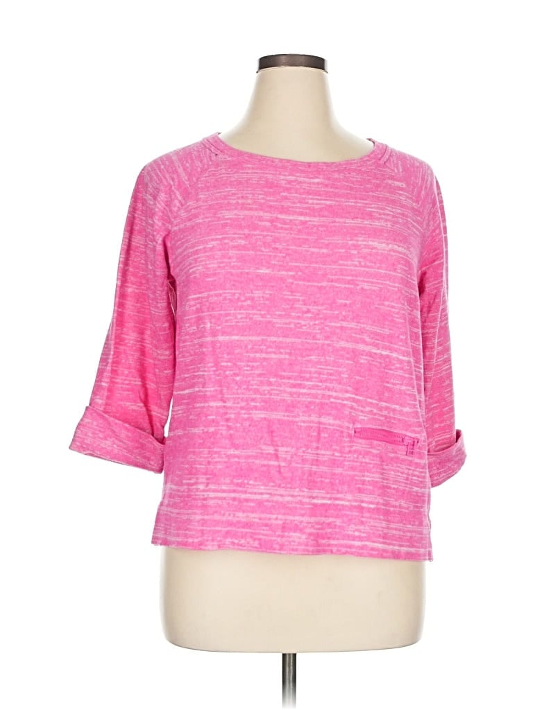 Pre-owned Jones New York Sport 3/4 Sleeve Top Pink Boatneck Tops