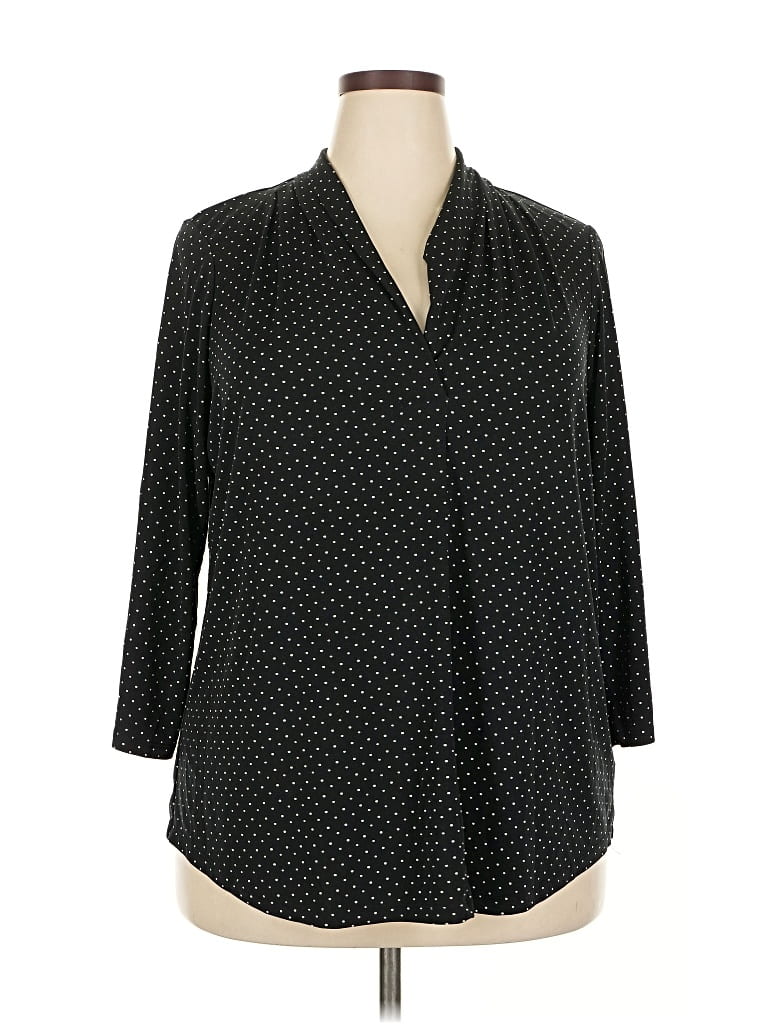 Pre-owned Charter Club 3/4 Sleeve Blouse In Black