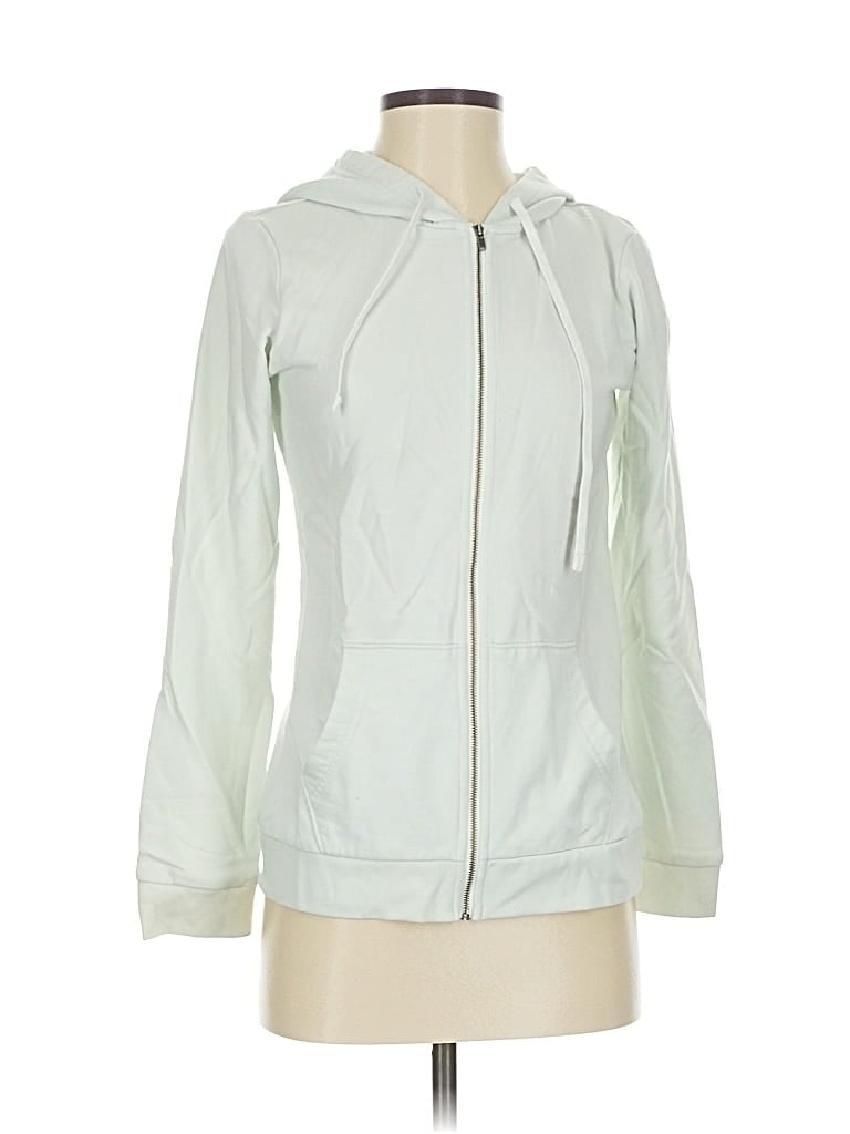 Pre-owned Eddie Bauer Zip Up Hoodie In White