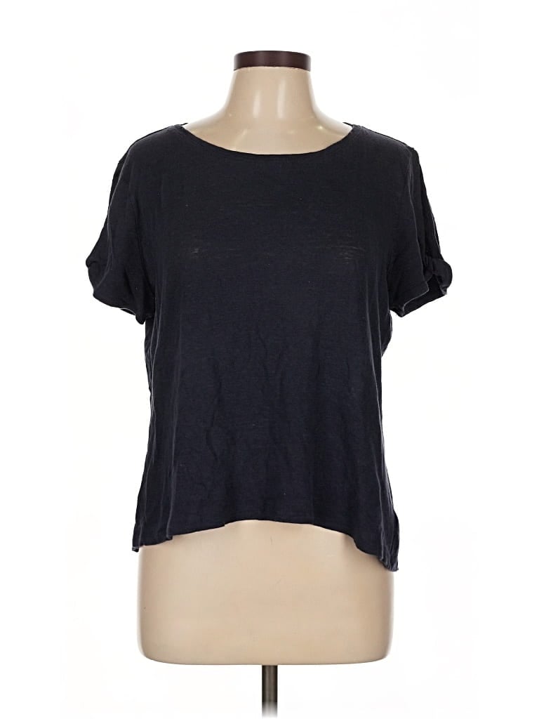 Pre-owned Athleta Short Sleeve Top Black Scoop Neck Tops