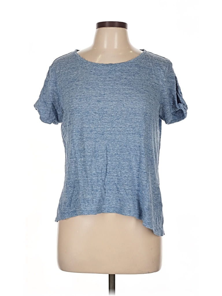 Pre-owned Athleta Short Sleeve Top Blue Crew Neck Tops