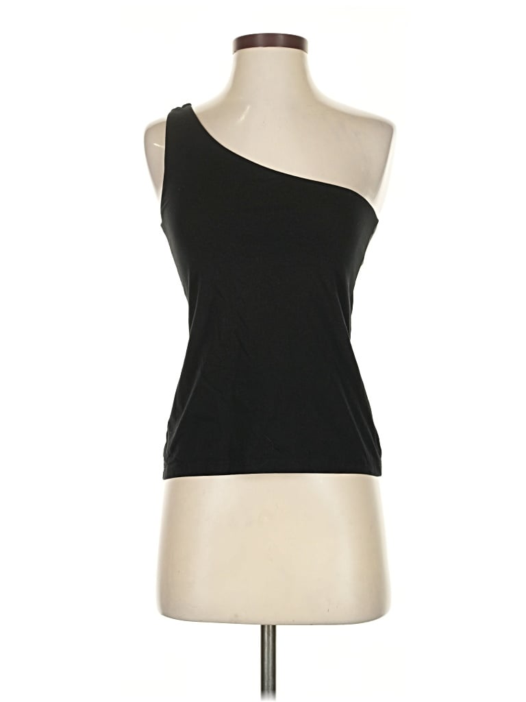 Pre-owned Theory Tank Top Black One Shoulder Neckline Tops