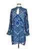 Express 100% Rayon Paisley Blue Casual Dress Size L - photo 1