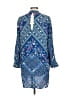 Express 100% Rayon Paisley Blue Casual Dress Size L - photo 2