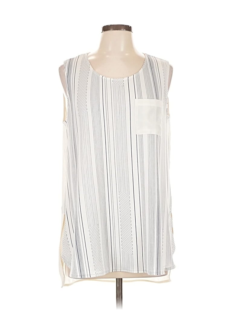 Pre-owned Rose + Olive Sleeveless Blouse In White