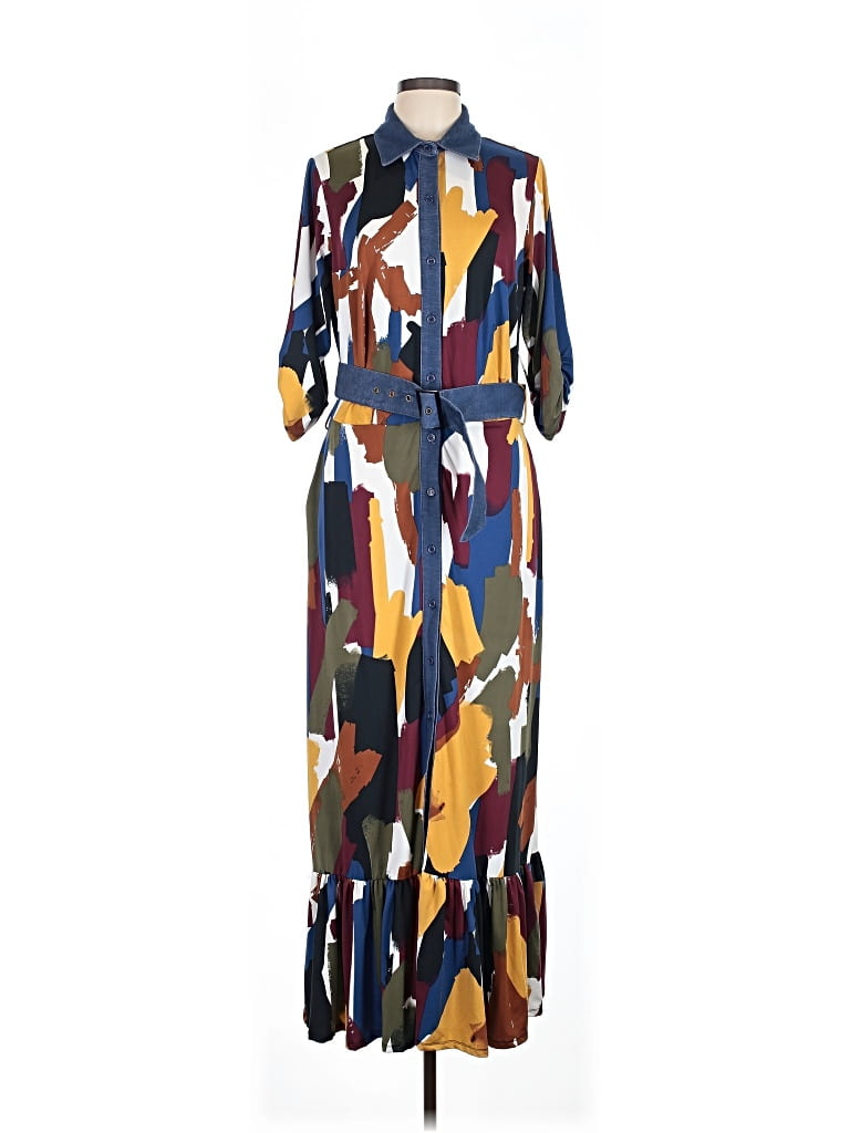 Pre-owned Ashley Stewart Casual Dress In Blue