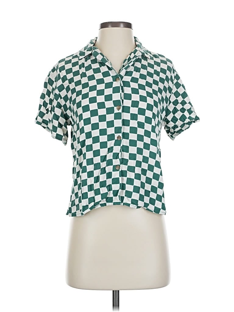 Pre-owned Wild Fable Short Sleeve Blouse In Green