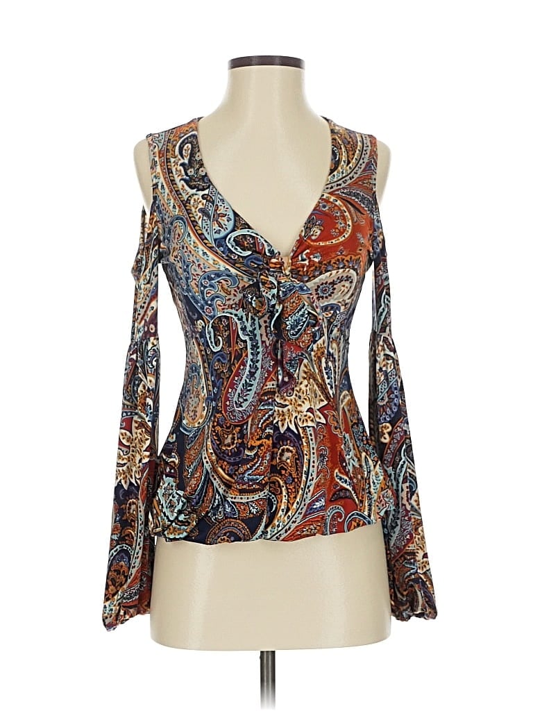 Pre-owned Venus Long Sleeve Blouse In Blue