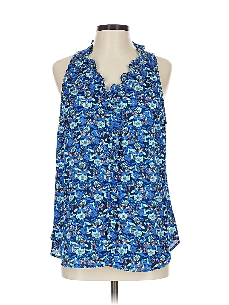 Pre-owned Cabi Sleeveless Blouse In Blue