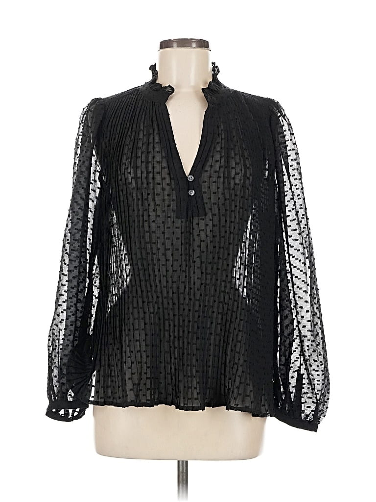 Pre-owned Gap Long Sleeve Blouse In Black