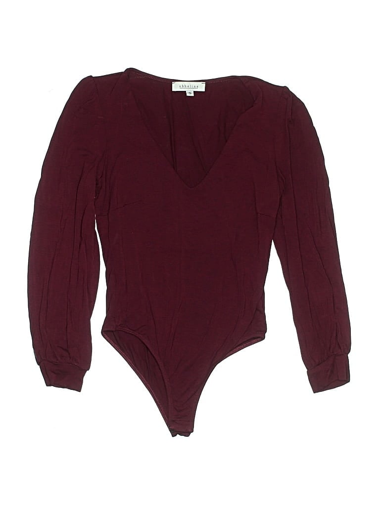 Pre-owned Abbeline Bodysuit In Burgundy