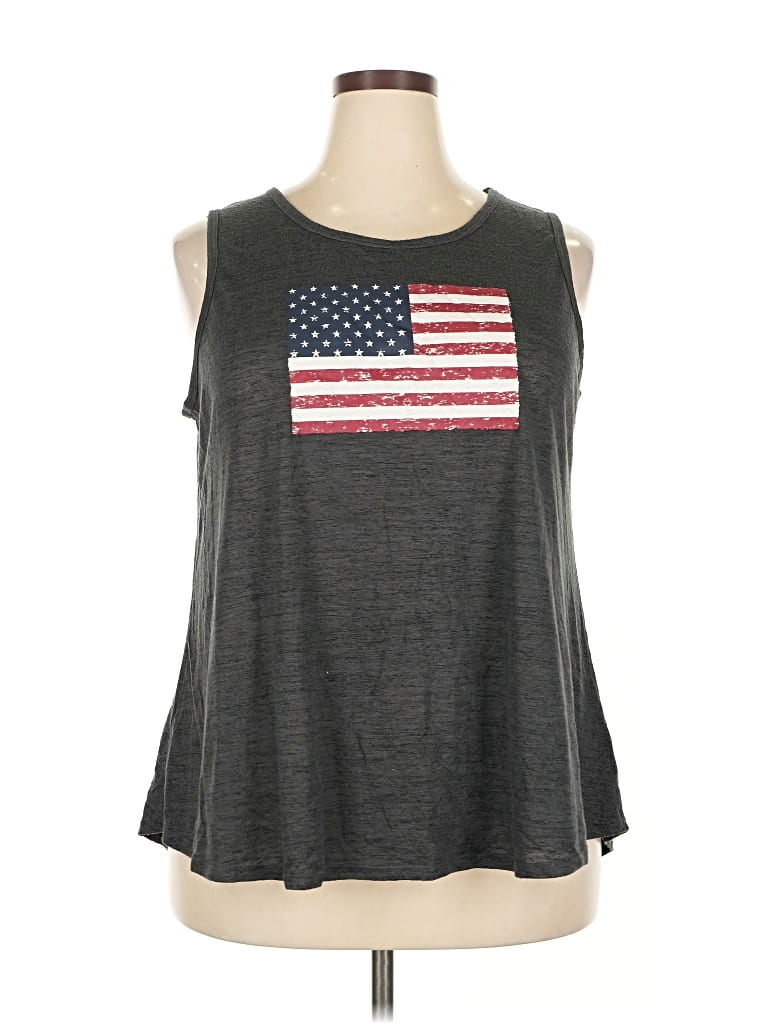 Pre-owned Lane Bryant Sleeveless T-shirt In Gray