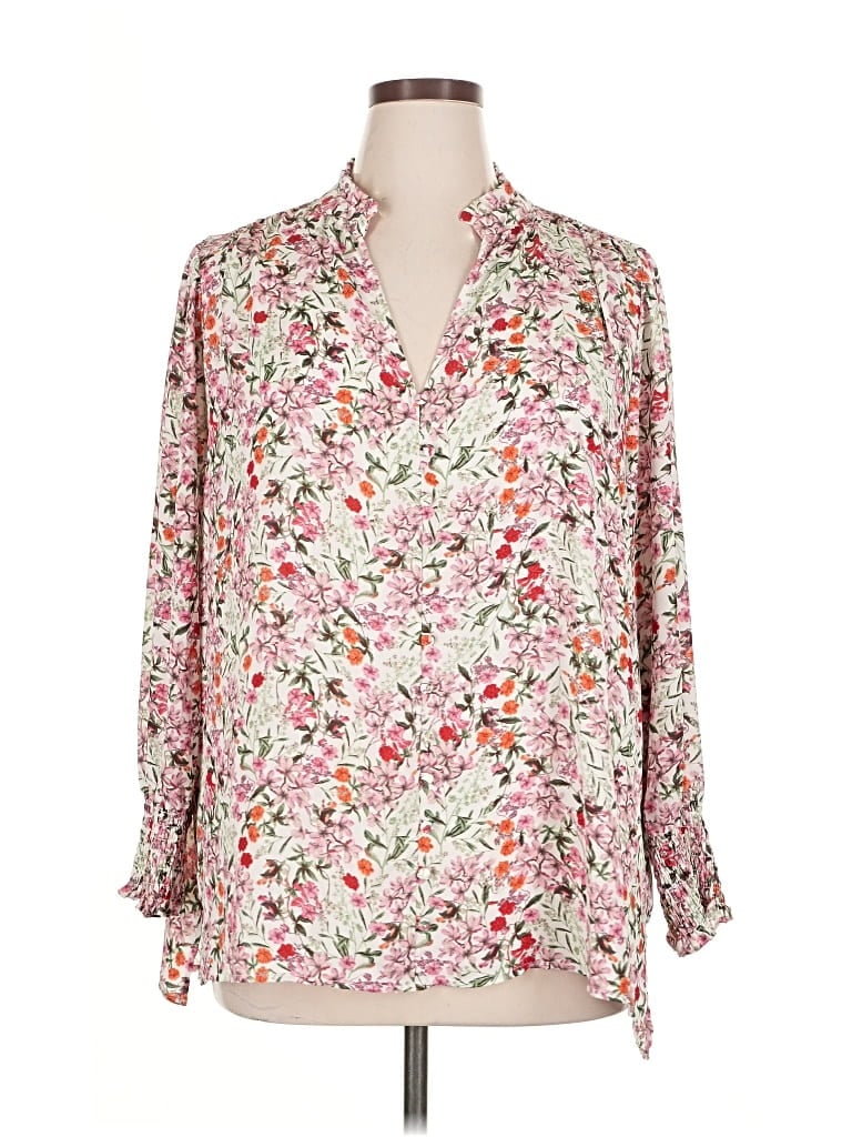 Pre-owned Cynthia Rowley Tjx 3/4 Sleeve Blouse In Pink