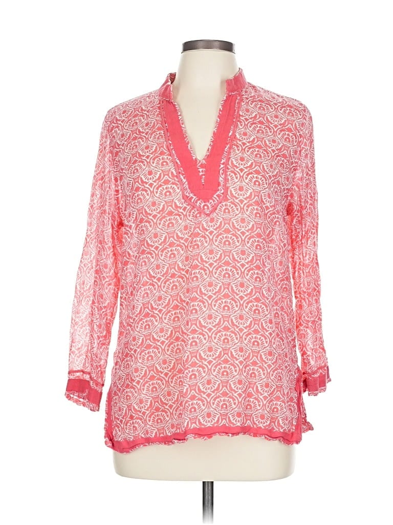 Pre-owned Cynthia Rowley Tjx 3/4 Sleeve Blouse In Orange