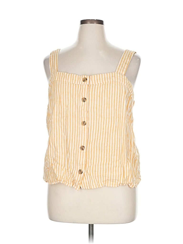 Pre-owned J.crew Factory Store Tank Top Yellow Square Neckline Tops
