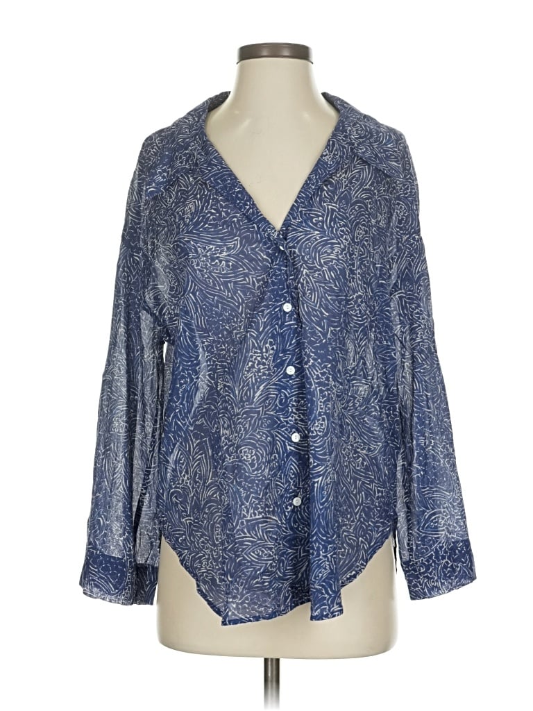 Pre-owned Diega 3/4 Sleeve Blouse In Blue