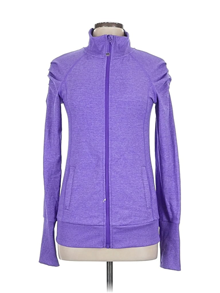 Pre-owned Lorna Jane Active Track Jacket In Purple