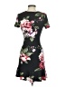 Aqua Floral Black Cocktail Dress Size S - photo 2