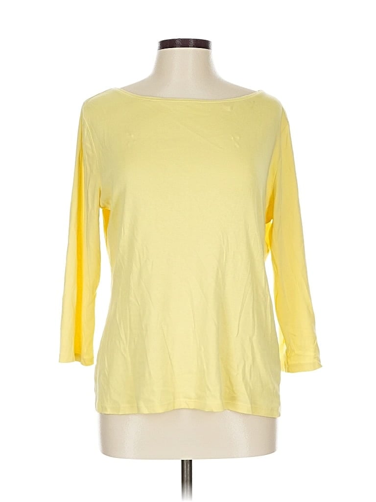 Pre-owned Talbots 3/4 Sleeve T-shirt In Yellow