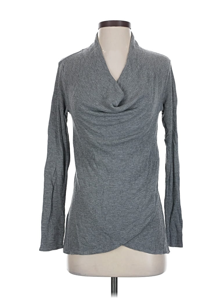 Pre-owned Calypso St Barth Long Sleeve Top Gray Cowl Neck Tops