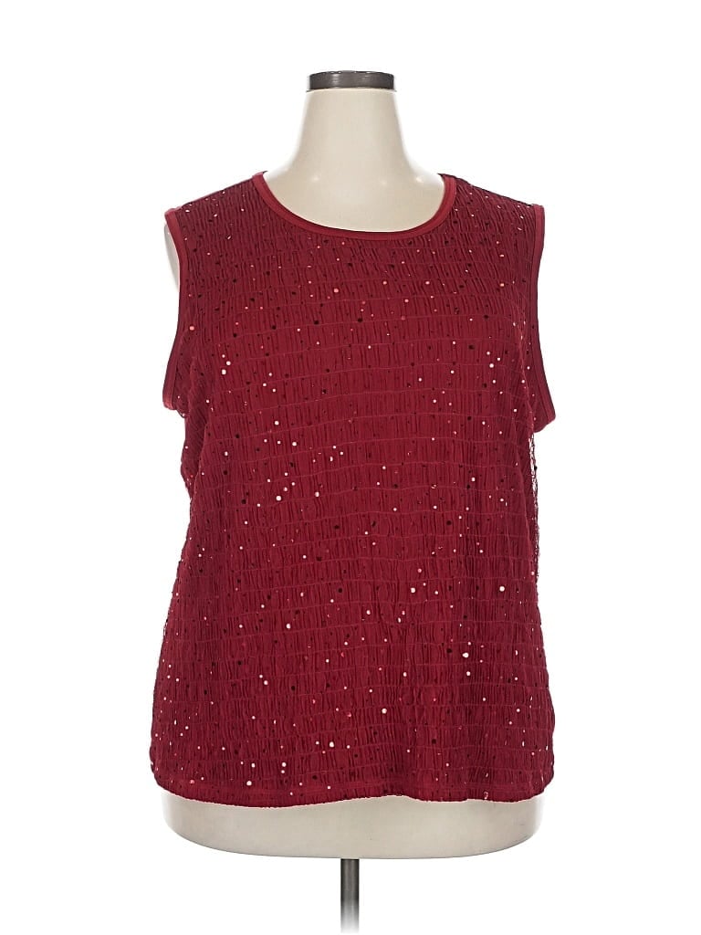Pre-owned Merona Sleeveless Blouse In Burgundy
