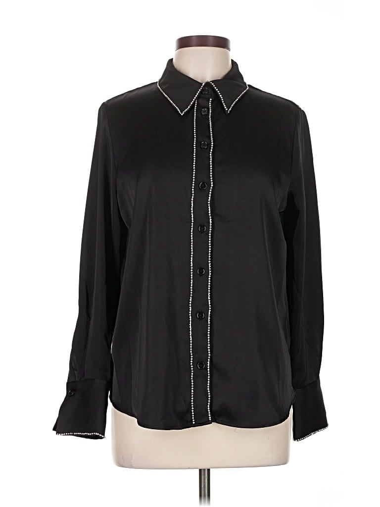 Pre-owned Rachel Zoe Tjx Long Sleeve Blouse In Black