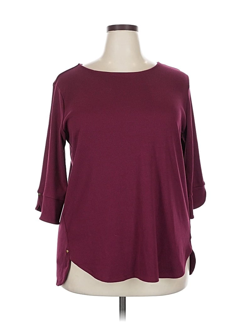 Pre-owned Liz Claiborne Cardigan Sweater In Burgundy