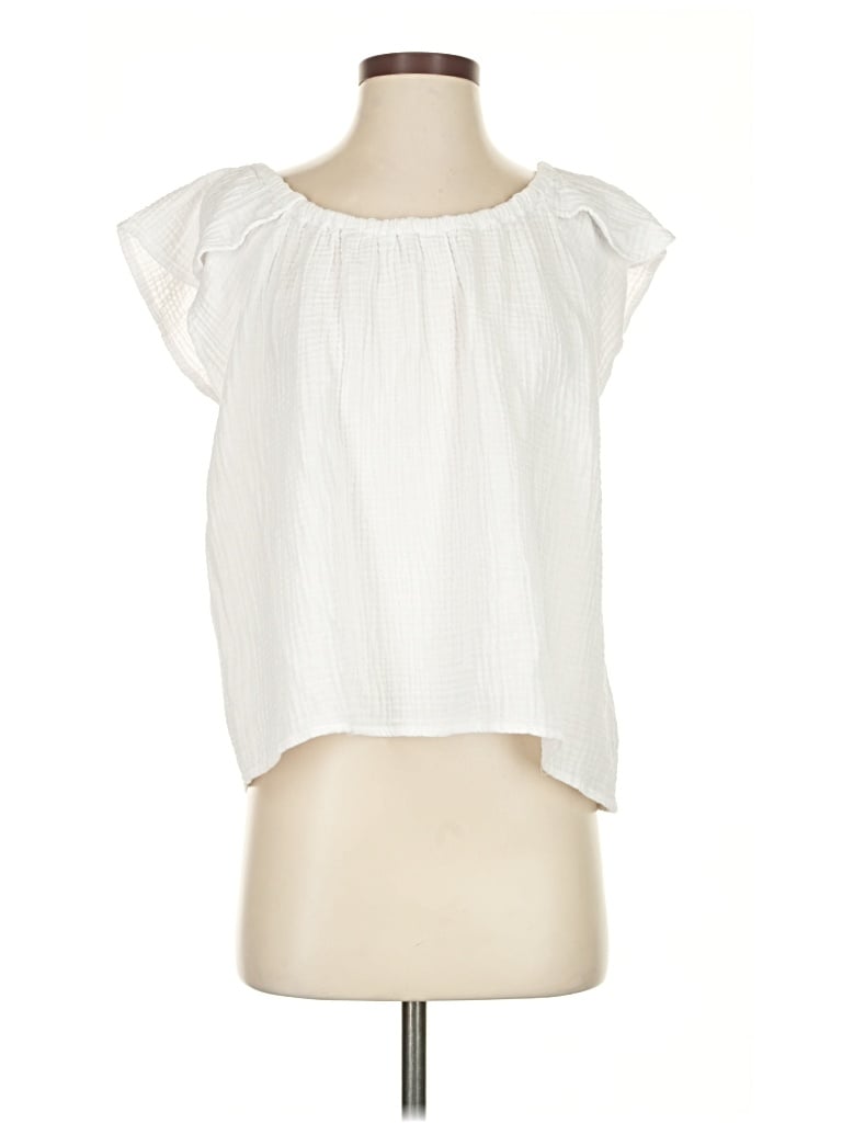 Cynthia Rowley Tjx Short Sleeve Blouse In White