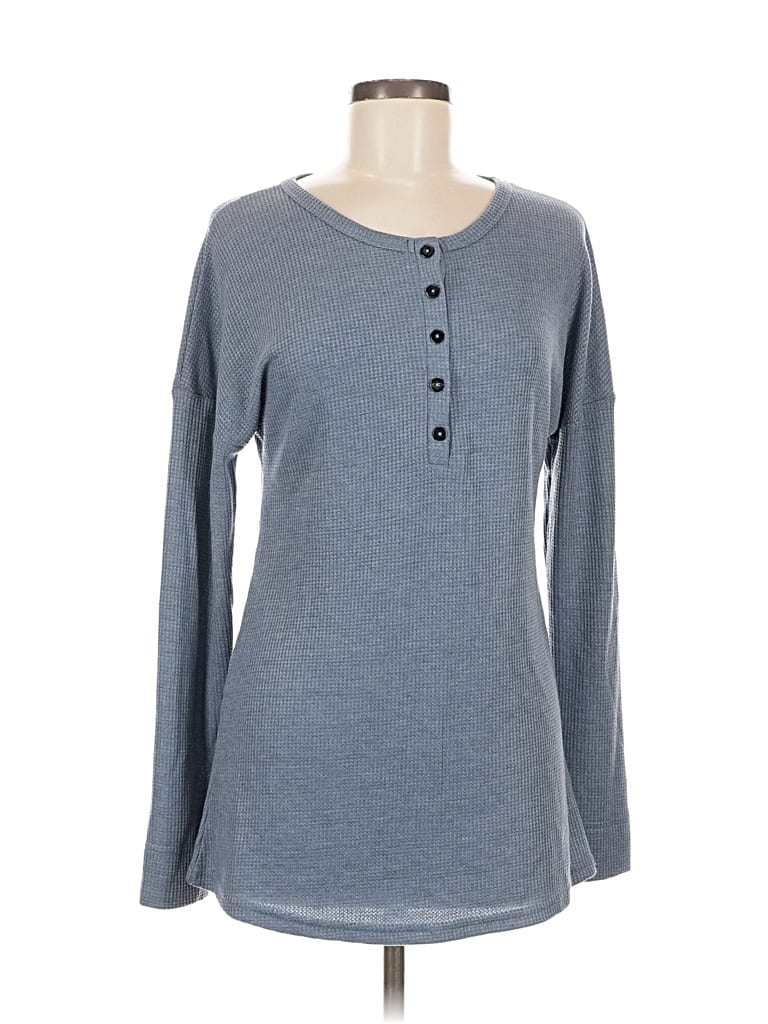 Assorted Brands Long Sleeve Top Gray Crew Neck Tops