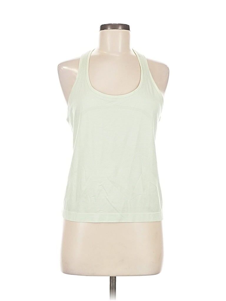 Pre-owned Lululemon Athletica Tank Top Green Halter Neckline Tops