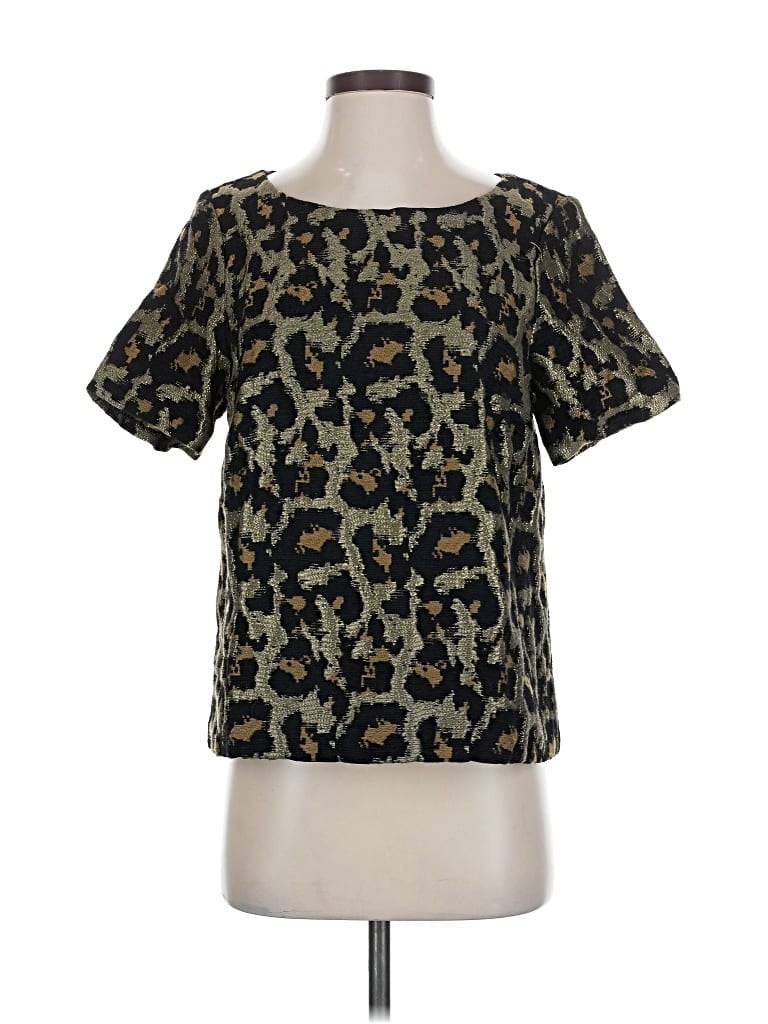 Pre-owned Hutch Short Sleeve Blouse In Green