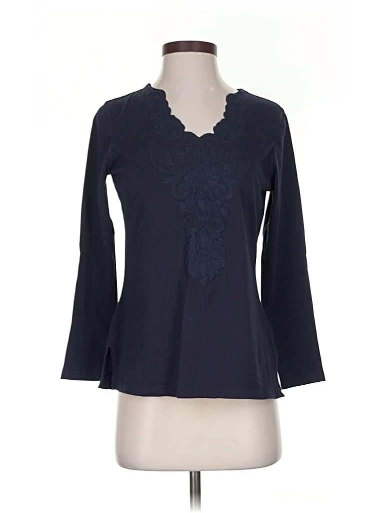 Pre-owned Talbots 3/4 Sleeve T-shirt In Blue