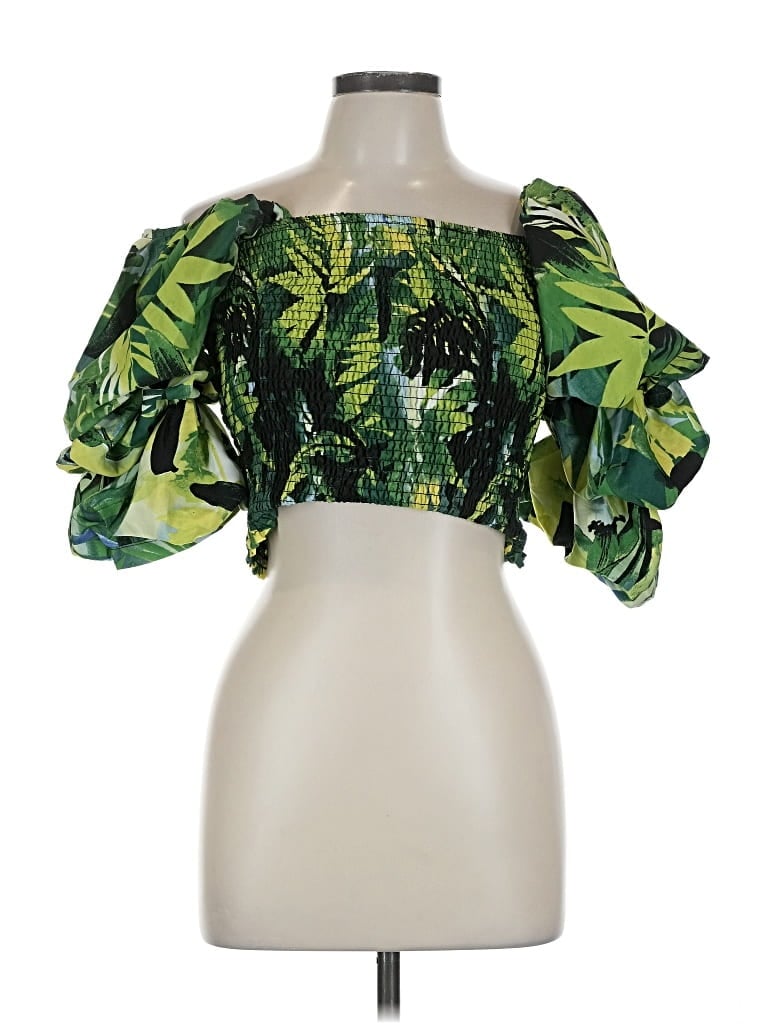 Pre-owned Live 4 Truth Short Sleeve Blouse In Green