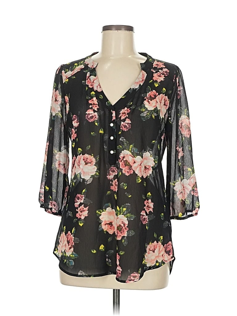 Pre-owned Princess Vera Wang 3/4 Sleeve Blouse In Black