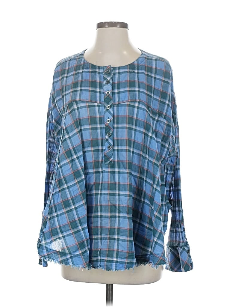 Pre-owned We The Free Long Sleeve Blouse In Blue